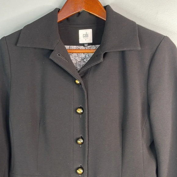 CABI Abbott Jacket Blazer Black Pleated Statement Balloon Sleeves Buttoned 4 - Picture 3 of 11